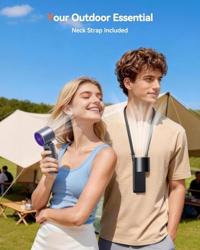 Portable Handheld Turbo Fan, 199 Gear Speed, 24 Hs Cooling Time, 5500mAh Rechargeable Mini Personal Hand Fan, Foldable Design, Travel Essentials, Beach Vacation, Gifts for Women,Men,Black Gold - Image 6