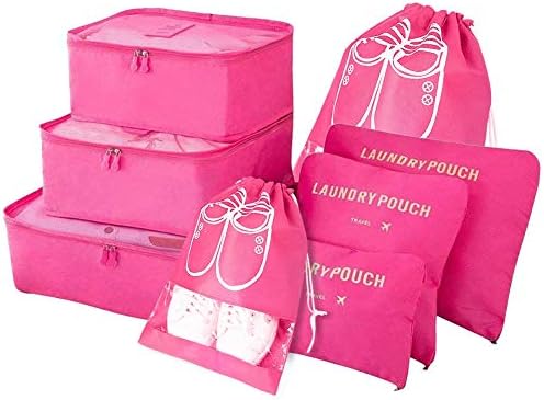 Vicloon Multifunction Packing Cubes - 8 PCS Organizer Packing Bags for Suitcase, Travel Essentials with Shoe Bag, Storage Accessories