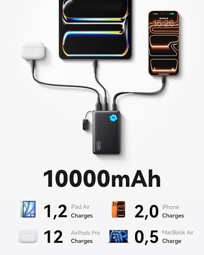 INIU 45W Fast Charging Power Bank, 40% Smaller 10000mAh with Detachable Cable, Flight-Safe Travel Portable Charger, USB C Mobile Phone Portable Powerbank for iPhone 17 16 15 Pro iPad Samsung S25 etc - Image 5