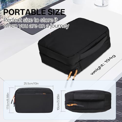 Teskyer Cable Organiser Bag - Portable, Large Capacity, Waterproof, Travel Gadget Bag, Travel Accessories, 25 x 17 x 8 cm, Black - Image 7