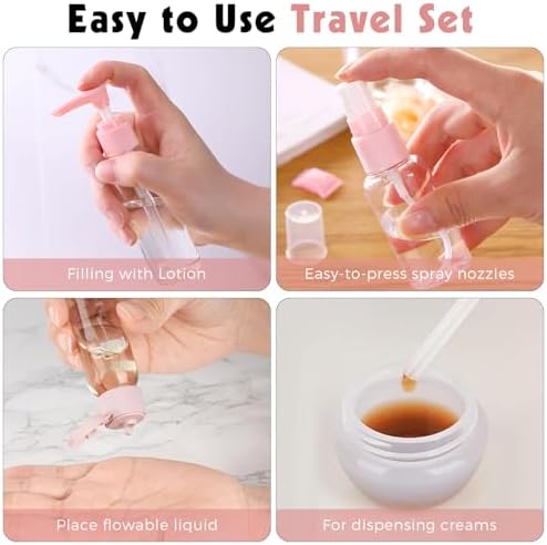 Travel Bottles for Toiletries,12 Pcs Silicone Travel Bottles Containers with Waterproof Bag Squeezable Travel Accessories for Lotion Shampoo Conditioner Skincare Cosmetics - Image 3