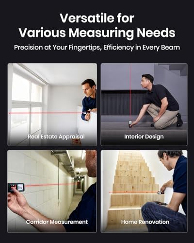 70M Laser Measure Device, MiLESEEY 229ft Digital Laser Tape Measure with Upgrade Electronic Angle Sensor, ±2mm Accuracy, Area Measurement, Volume and Pythagoras, 2"LCD Backlit, Mute, Battery Included - Image 9