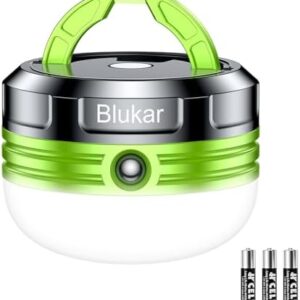 Blukar Camping Lights, Camping Lantern Outdoor Lamp with Magnetic Base | Tent Light Battery Powered,Water Resistant 3 Modes, Portable Hanging Tent Accessories for Emergency(3 AA Batteries Included)