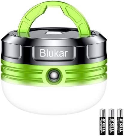 Blukar Camping Lights, Camping Lantern Outdoor Lamp with Magnetic Base | Tent Light Battery Powered,Water Resistant 3 Modes, Portable Hanging Tent Accessories for Emergency(3 AA Batteries Included)