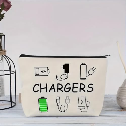 Charging Cable Organiser Bag for Travel – Waterproof Canvas Pouch with Zipper – Tech Accessories Holder & USB Gadget Storage Portable Electronics Case for Women & Men Holiday Essentials - Image 7