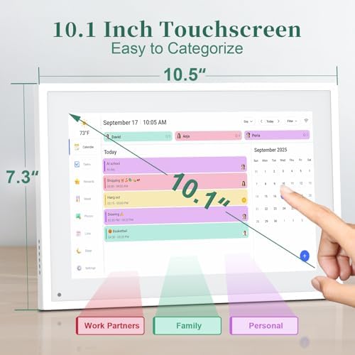 Smart Digital Calendar,10.1 inch Electronic Calendar Family Planner Chore Chart-HD Touchscreen Interactive Display for Family Schedules,Syncs with Google/iCloud,Wall Mount Included,Gifts for Women Men - Image 6