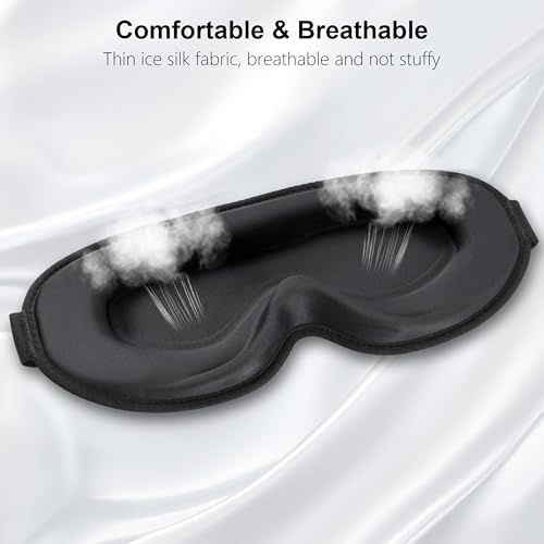 Gritin 100% Blackout Sleep Mask for Women & Men-Zero Eye Pressure Eye Mask for Sleeping, 3D Cutout Eye Movement, Ultra Soft & Comfortable Blindfold for Sleep/Travel Essentials-EarPlugs Included - Image 6