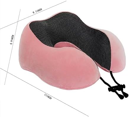 Memory Foam Travel Pillow, Neck Pillow with 360-Degree Head Support, Comfortable and Lightweight, Ideal for Sleeping on Airplane, Car, Train, Bus and Home Use, Comes with Storage Bag (Pink) - Image 7