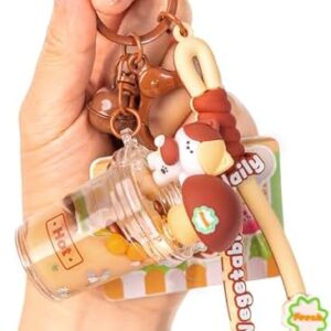 YOU WIZV Cute Keychain, Kawaii Backpack Liquid Floating Anime Bunny Keychain for Girls, Women, Daughters, Sister