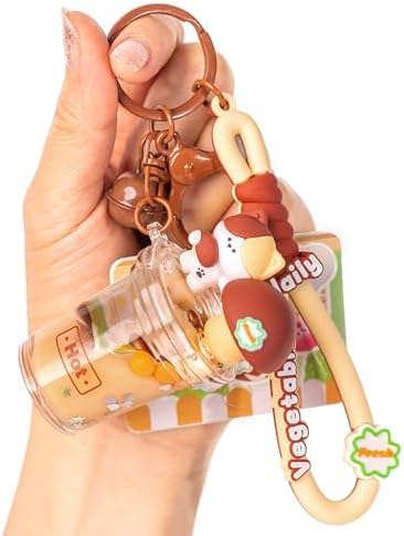 YOU WIZV Cute Keychain, Kawaii Backpack Liquid Floating Anime Bunny Keychain for Girls, Women, Daughters, Sister