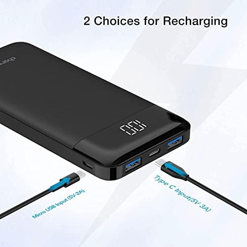 Charmast Power Bank Quick Charge 10400mAh USB C Power Bank Ultra Slim Portable Charger LED Display Power Pack Compatible with Smartphone iPhone Huawei and More - Image 6