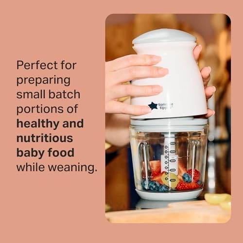 Tommee Tippee Quick-Chop, 500ml Capacity, Mini Electric Baby Food Blender and Chopper for all Stages of Weaning, Durable Glass Bowl and Stainless Steel Blades, 200W Motor - Image 3