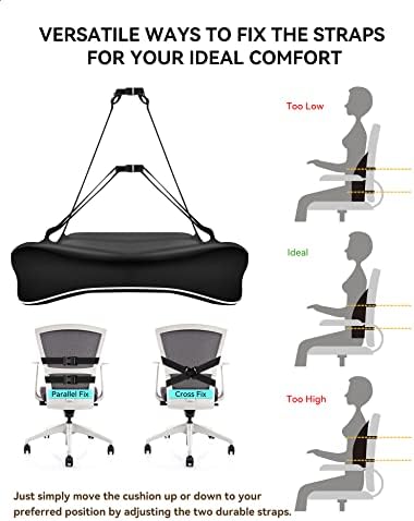 Travel Ease Ergonomic Lumbar Support Cushion, Memory Foam Back Support Cushion for Office Chairs with Skin-friendly Cover for Comfort (Black) - Image 6