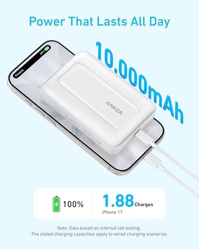 Anker Zolo Magnetic Power Bank, Compact 10,000mAh Wireless Portable Charger with 30W Max Fast Charging, Skin-Friendly and Durable Battery Pack, For iPhone 16/15/14 Series, AirPods, and More - Image 3