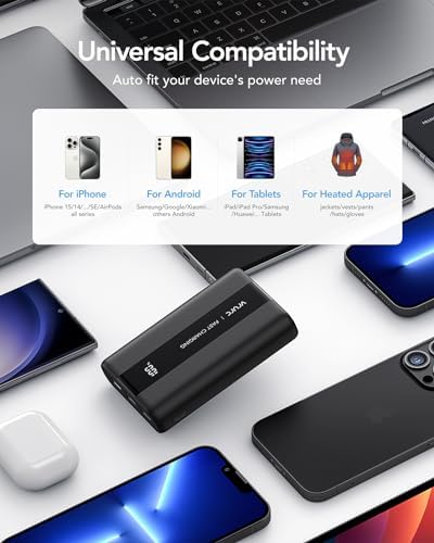 VRURC Power Bank 20000mAh,Portable Charge Fast Charging USB C 22.5W Small Battery Pack PD QC 3.0 with 3 Input &4 Output Compatible iPhone Samsung,Smartphones Tablets and More - Image 8