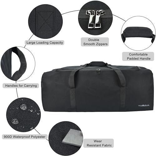 Large Holdall Bag for Men, 100L Travel Duffle Bag, Large Duffel Bags for Men & Women, Big Hold All Weekend Bags for Travel Essential, Luggage, House Moving, Gym, Outdoor Camping Gear Storage | Massive Capacity, 900D Thickened Polyester for Durability, Water-resistant, Smooth YKK Zipper, Machine Washable - Image 3