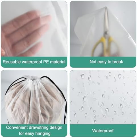 12 Pcs Shoe Bags for Travel PLULON Clear Drawstring Travel Shoe Bags for Packing Waterproof Dustproof Shoes Organizer Pouch Travel Accessories Shoe Storage Bag for Women Men Portable Travel Essentials - Image 3