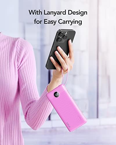 VRURC Power Bank with Built in Cables,10000mAh USB C Portable Charger with 5 Outputs & 2 Inputs and LED Display, External Battery Bank for iPhone/iPad/Samsung Galaxy Tablets and More - Image 8