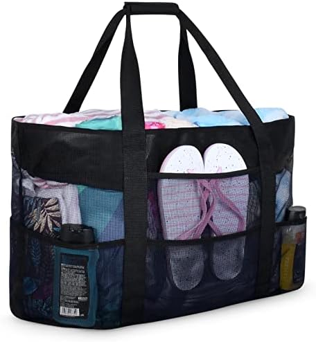 oscaurt Beach Bag, Extra Large Beach Bags for Women Waterproof Sandproof, Mesh Beach Tote Bags Travel Pool Bag