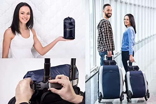 alkamto Travel Pillow - Ergonomic Neck Support Camping Memory Foam Pillow with Temperature-Regulating Pillowcase - Included Waterproof Travel Carry Bag - Image 2