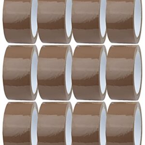 Crimson Starfish 12 x Brown Packaging Tape Rolls 48mm x 66m | Packaging Tape for Packing Parcels, Boxes, Postage, Moving House | Adhesive Parcel & Brown Packing Tape | Moving Out Essentials