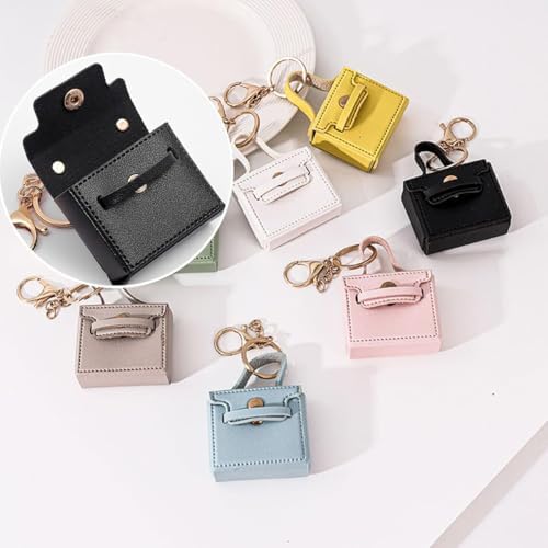 6 PCS Mini Backpack Keychain Super Smalls Makeup Bag Cute Coin Wallet PU Leather Lipstick Bag Card Holder Data Cable Organizer Fashion Bag Charms Accessories for Women Girls (Style 6) - Image 3