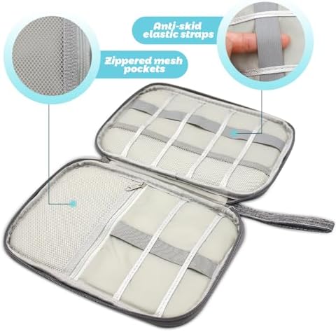 Travel Cable Organiser - Electronics Accessories Organizer, Gadget Bag for Power Bank, Memory Card, Charger, Hard Disk (Grey) - Image 4