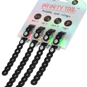 MODL Infinity Tool™ 2.0 Modular Straps (4-Pack) - Flexible Multi-Tool, Gear Strap, Wearable Gadget for Outdoor Adventure, Survival, Camping, Travel, EDC
