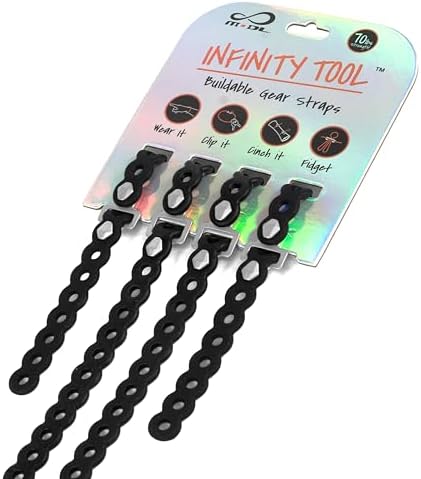 MODL Infinity Tool™ 2.0 Modular Straps (4-Pack) - Flexible Multi-Tool, Gear Strap, Wearable Gadget for Outdoor Adventure, Survival, Camping, Travel, EDC