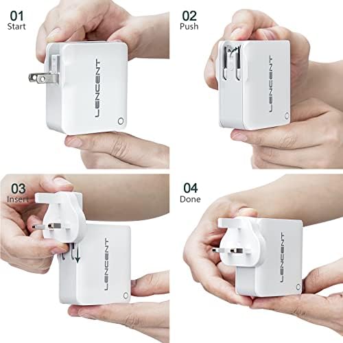 Lencent USB Charger Plug, 4-Port USB Universal Travel Adaptor Plug, 22W/5V 4.4A Wall Charger Worldwide Travel Charger Adapter for iPhone, iPad, Android, Tablets and More - Image 6