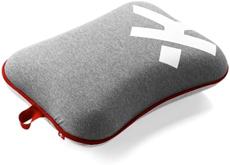 SKROSS Travel Pillow, Ultra Comfortable Travel Pillow in Memory Foam, 100% PU, Washable Cover (Grey)