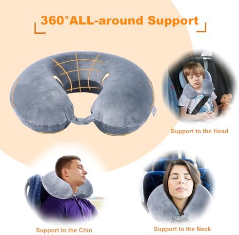 Travel Pillow,100% Pure Memory Foam U Shaped Neck Pillow,Super Lightweight Portable Headrest Great for Airplane, Car,Home,Office,Sleeping (gray) - Image 3