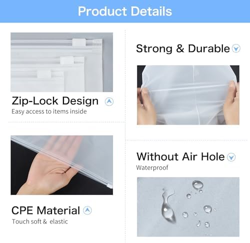 30Pcs Large ZipLock Bags for Clothes, 40x30cm Plastic Travel Bags, Reusable hospital bag organiser pouches, Waterproof Big Zip lock Bags for Clothes Shoes Cosmetics - Image 5