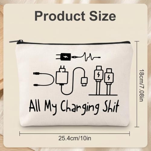 Charging Cable Organizer Bag, All My Charging Stuff Bag for Travel Backpack Funny Makeup Bag Gifts for Women Men, Lightweight Holiday Essentials Storage for Tech Gadgets and Cosmetics Gift for Friends - Image 2