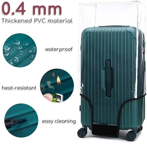 32 Inch Trunk Luggage Cover, Transparent PVC Suitacse Cover, Travel Waterproof Clear Luggage Protector Suitcase Cover - Image 5