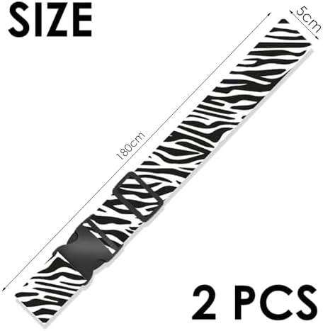 2 Pieces of Zebra Pattern Luggage Straps, Adjustable Luggage Straps, Luggage Accessories, Luggage Securing Straps, Travel Supplies - Image 2