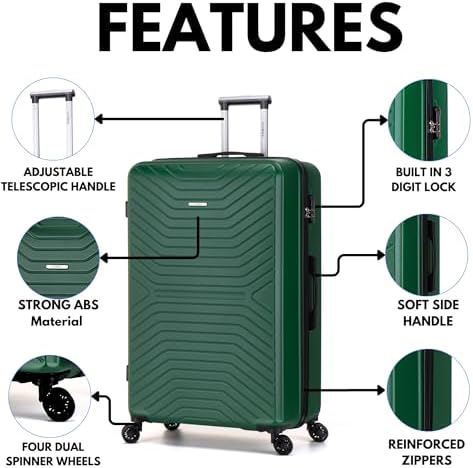 FLYMAX 29" Large Suitcase 4 Wheel Lightweight Luggage Hard Shell Travel Case Hold Check in Fits 23kg - 27kg + 3 Digit Lock Suitcase Large + Telescopic Handle 100 Litre Capacity - Image 2
