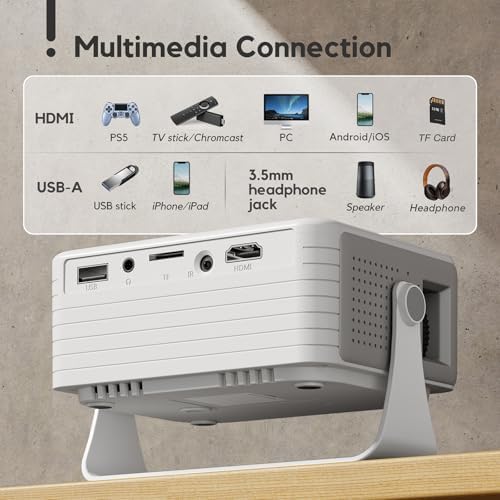 Mini Projector, AKIYO O1 2026 Upgraded 15000Lumen Projector, 360° Rotating, Auto Keystone, 50% Zoom, Portable Projectors 1080P Full HD Supported, Compatible with iOS/Android/TV Stick/HDMI/USB/Switch - Image 8