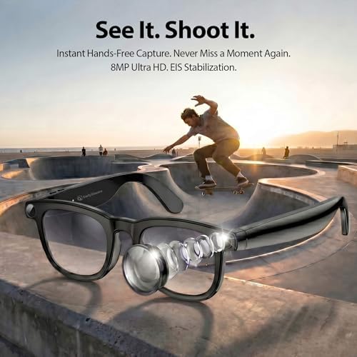 2026 Smart AI Glasses, 8MP 4K POV Camera, AI Assistant, HD Video, Voice Recorder, Meeting Transcriber, Translation, Open-Ear Bluetooth, Photochromic + Extra Blue Light Lenses for Travel & Vlogging - Image 4