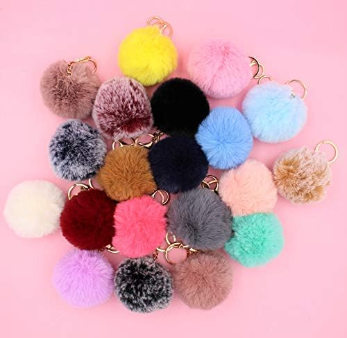 Real Sic Pom Pom Keychain - Faux Fur For Girls Women Backpack Purse Gift, Mint, Medium - Image 6