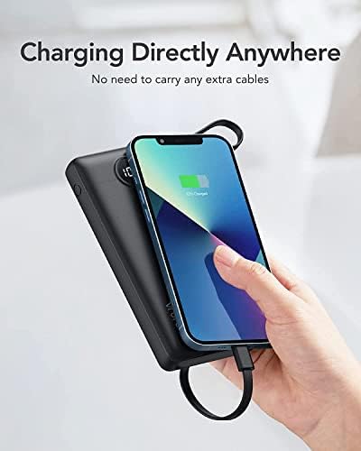 VRURC Power Bank 10000mAh with Built in Cables,Travel Battery Pack Portable Charger with 5 Outputs 2 Inputs Powerbank USB C LED Display Compatible with iPhone 17 Pro Max 17 16 15 14 13 - Image 5