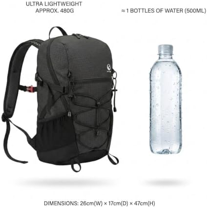 Travel Backpack for Men Women, 20L Lightweight Hiking Backpack Waterproof Daypack, Durable Outdoor Rucksack for Trekking, Camping, Flying & Commuting - Breathable Ventilation System - Image 6