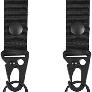 Azarxis Tactical Hanging Belt Webbing Carabiner Buckle Molle Strap Nylon Snap Hook Clip, Keychain Keyholder Ring Tactical Backpack Molle Clip for Climbing Hiking Outdoor