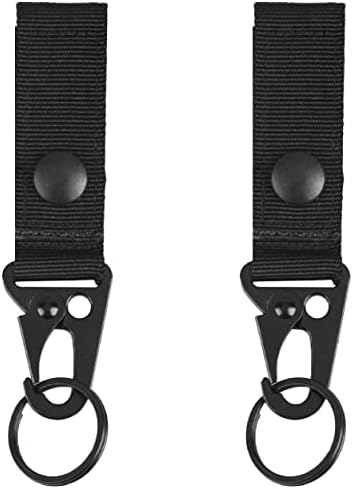 Azarxis Tactical Hanging Belt Webbing Carabiner Buckle Molle Strap Nylon Snap Hook Clip, Keychain Keyholder Ring Tactical Backpack Molle Clip for Climbing Hiking Outdoor