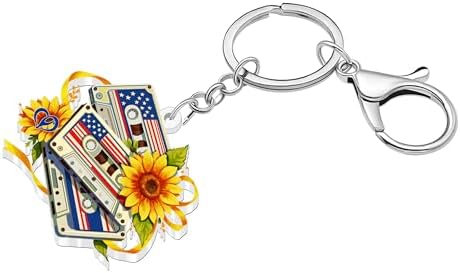 Acrylic Vintage Cassette Tape Keychain Wallet Car Ker Chain Rings Vintage Jewelry Nostalgia Gifts for Women Girls Charms - Image 2