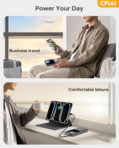 Power Bank Fast Charging 15000mAh, Portable Charger with 2 Built-in Cables & 3 Ports, Powerbank with LED Display, Battery Pack Compatible with iPhone 16 15 14 13 Android and more, Dark Gray - Image 6