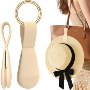Fikoksol Magnetic Hat Clip for Travel on Bag, Silicone Hat Holder for Tote Beach Bag, Hand Free Strong Magnet Purse Hook Cowboy Hat Hanger Carrier for Travel Vacation Essentials Accessories
