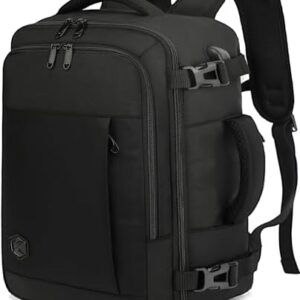VANKEV Easyjet Cabin Bag 45x36x20 Travel Bag Hand Luggage Backpack Underseat Carry-ons Laptop Backpack Ruscksack Cabin Size Flight Bag Fit 15.6 Inch Laptop Black