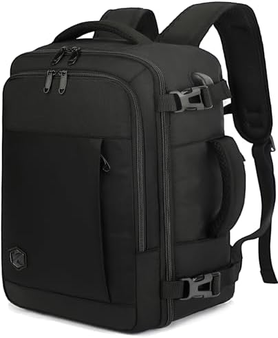 VANKEV Easyjet Cabin Bag 45x36x20 Travel Bag Hand Luggage Backpack Underseat Carry-ons Laptop Backpack Ruscksack Cabin Size Flight Bag Fit 15.6 Inch Laptop Black