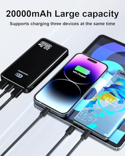 Power Bank 20000mAh, PD3.0 QC4.0 22.5W Fast Charging PD20W USB C Power Bank Portable Charger With LCD Display Compatible with iPhone 17 16 15 14 13 Android and more - Image 4